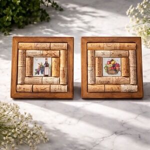 Trivets by Tribble Wine Cork Trivet Set 2pc Brown Excellent Rustic Vineyard Art